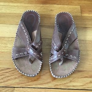 Strictly Comfort Leather Brown Sandals 7W